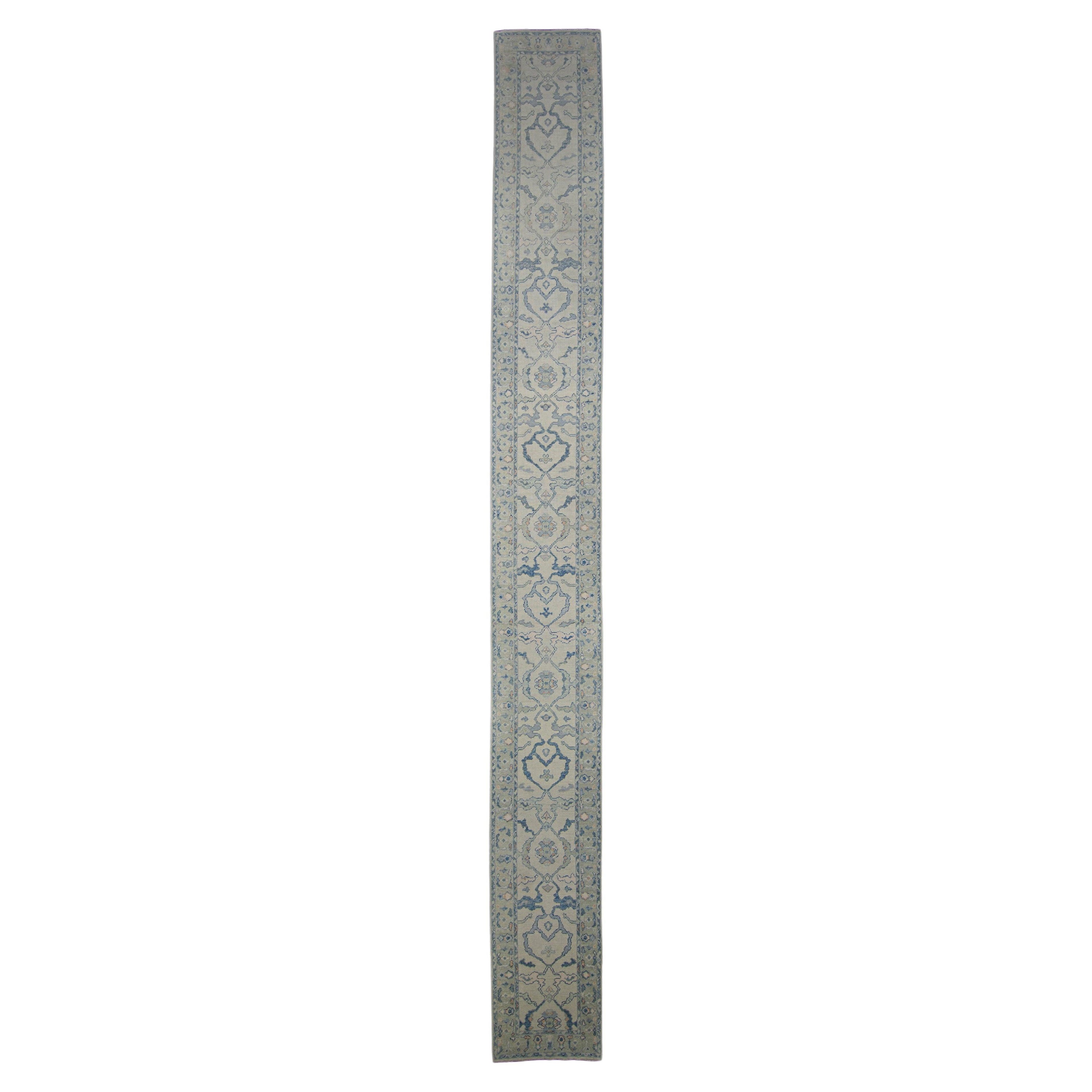 Tapis turc Oushak 2'11" x 26'9" n° 7068