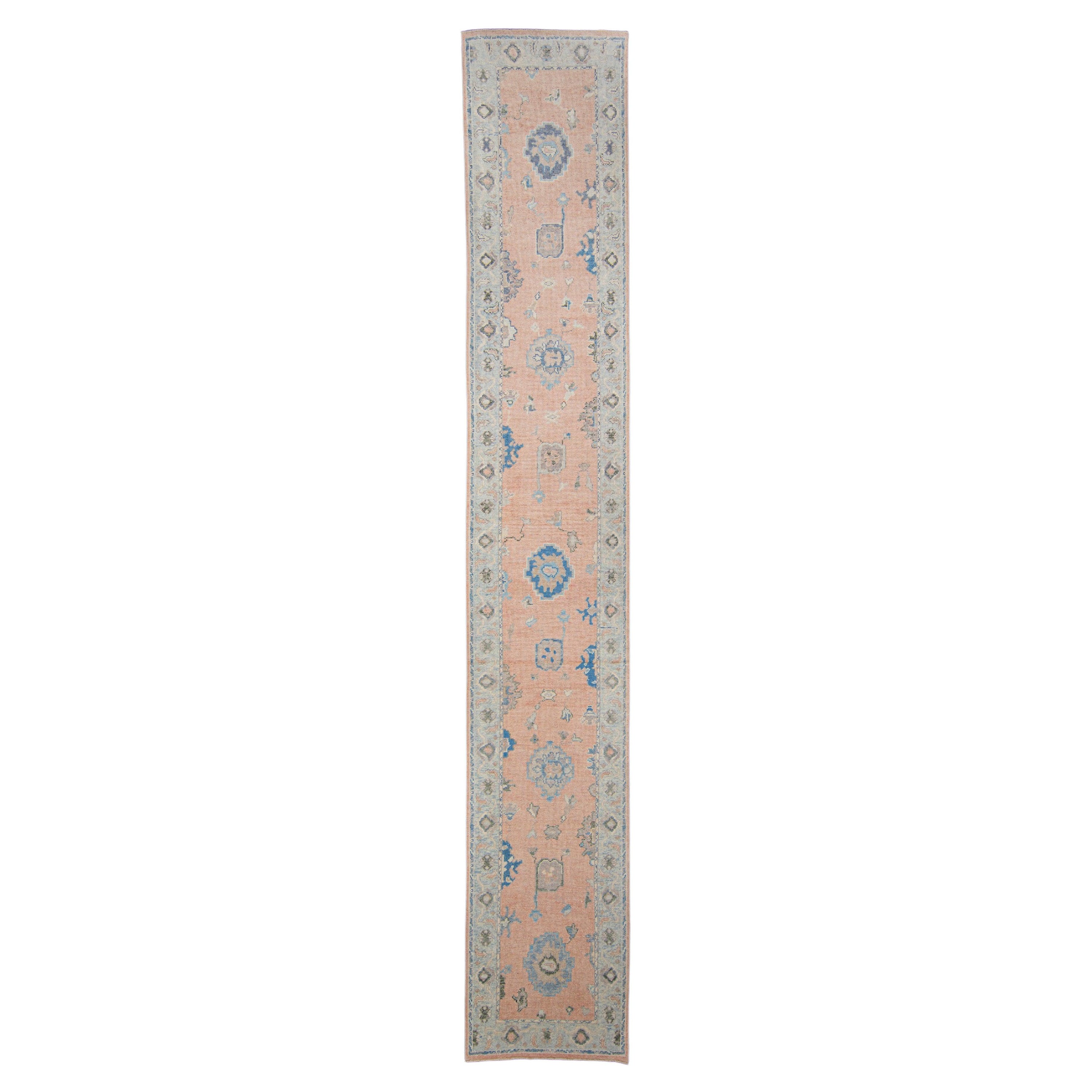 Türkischer Oushak-Teppich Läufer 2'11" x 18' #HS-1083
