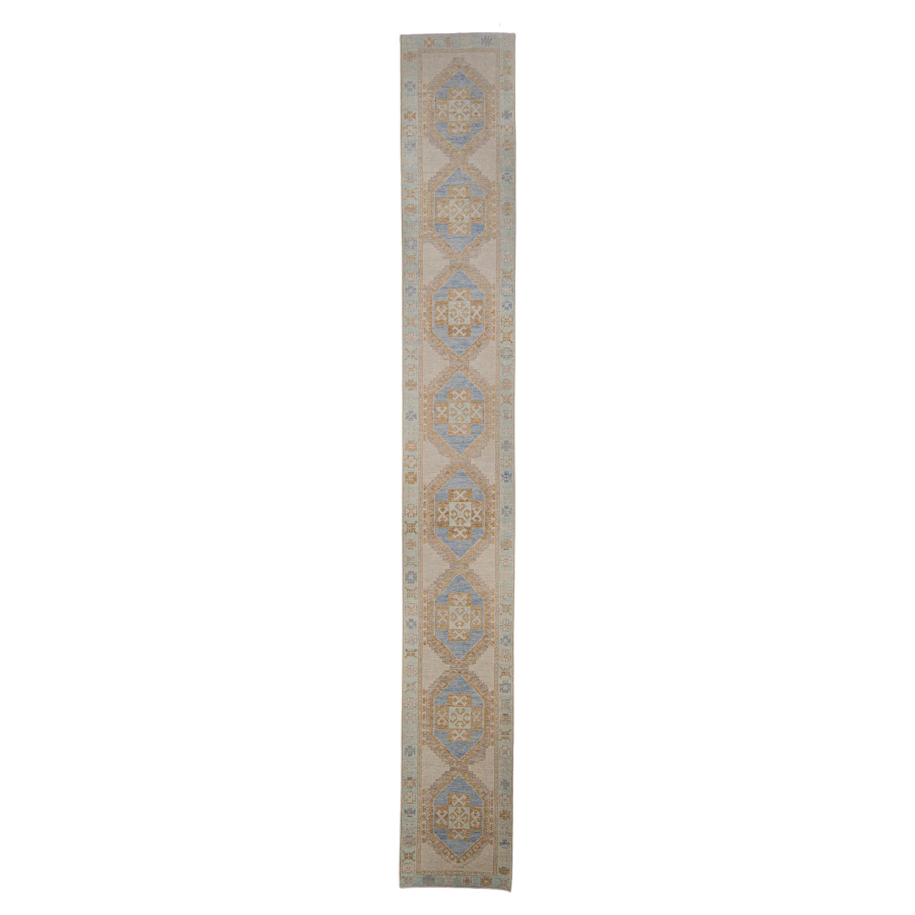Tappeto Oushak turco Runner 2'10" x 21'2" #6107 in vendita