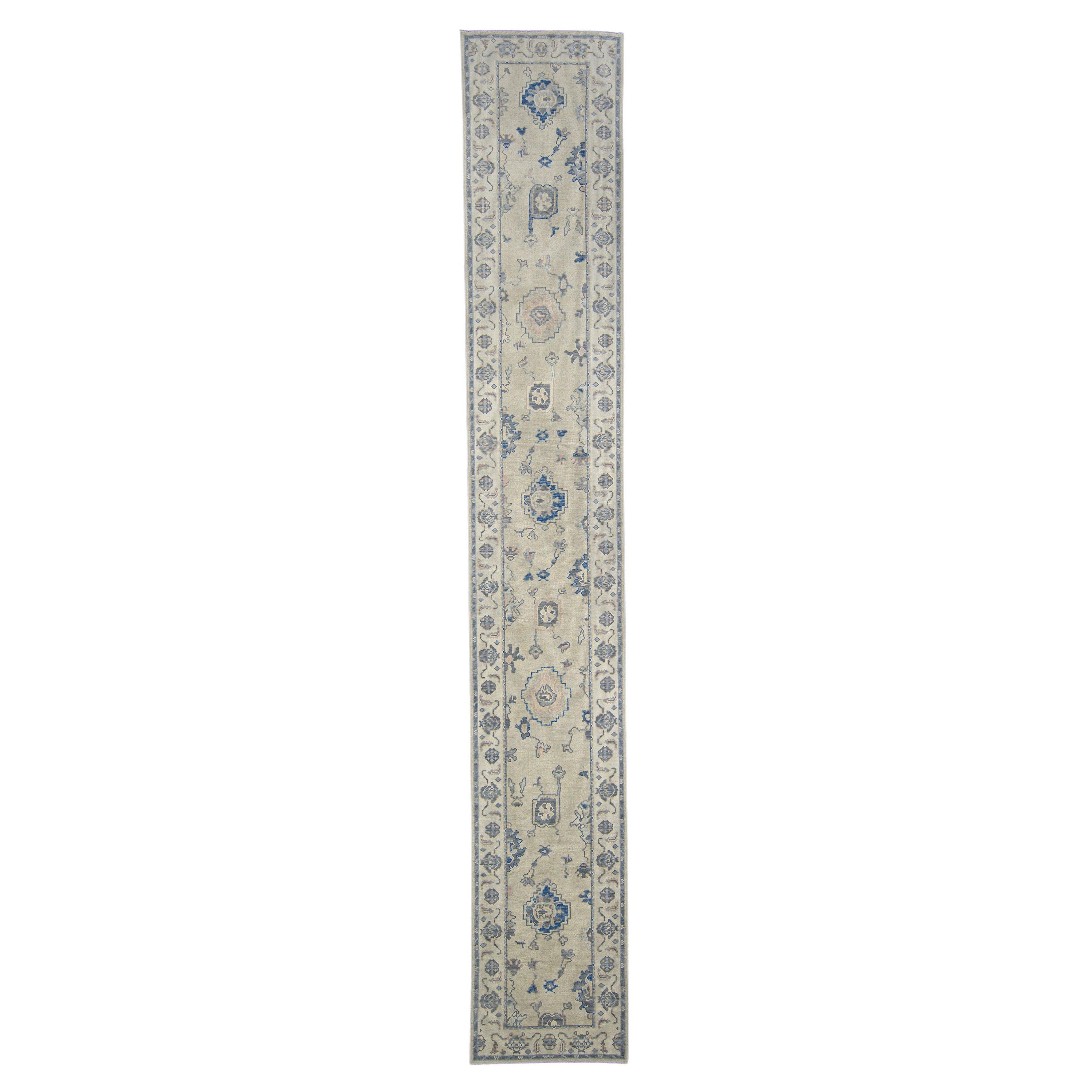 Tappeto Oushak turco Runner 2'11" x 18'8" #8018