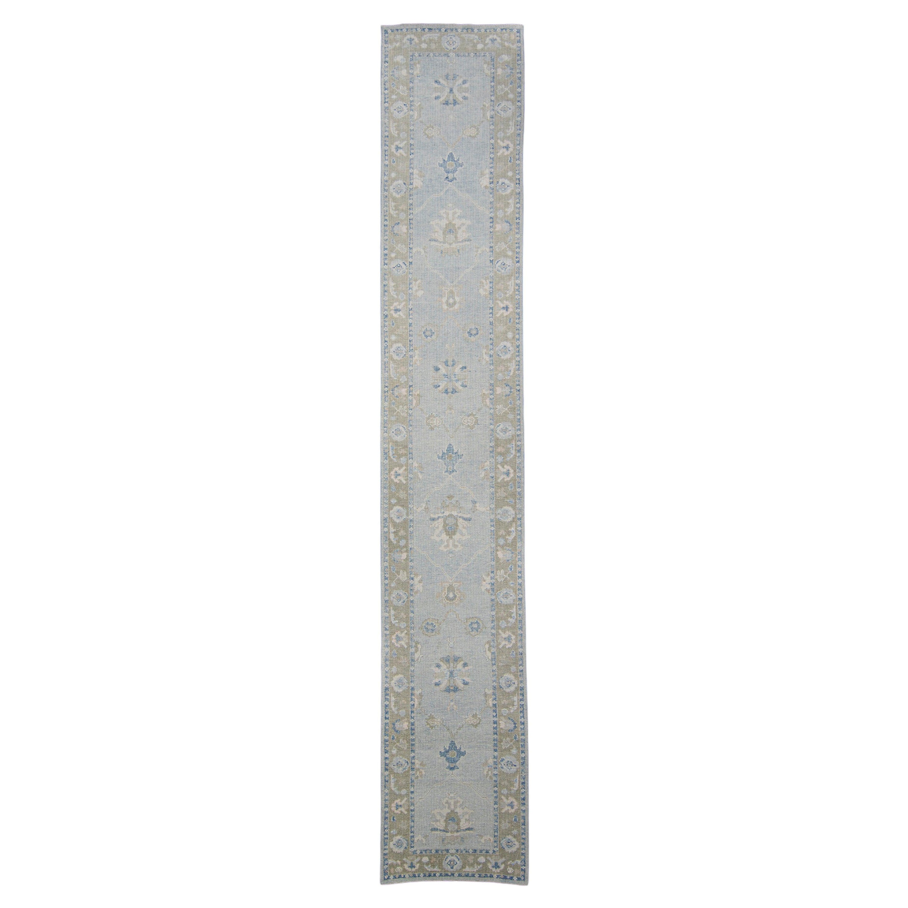 Türkischer Oushak-Teppich-Läufer 2'11" x 17' #7994