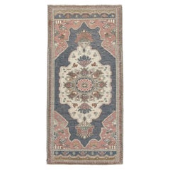 Mini tapis turc vintage noué à la main 1'7" x 3'3" n°10590