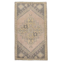 Oriental Hand Knotted Vintage Turkish Mini Rug 1'10" x 3'10" #10272