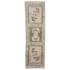 Oriental Hand Knotted Vintage Turkish Mini Rug 1'3" x 4'1" #10689