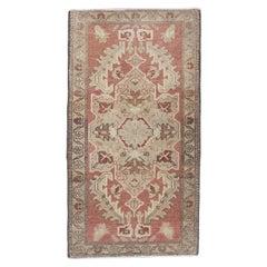 Mini tapis turc vintage noué à la main 1'10" x 3'4" n°10670