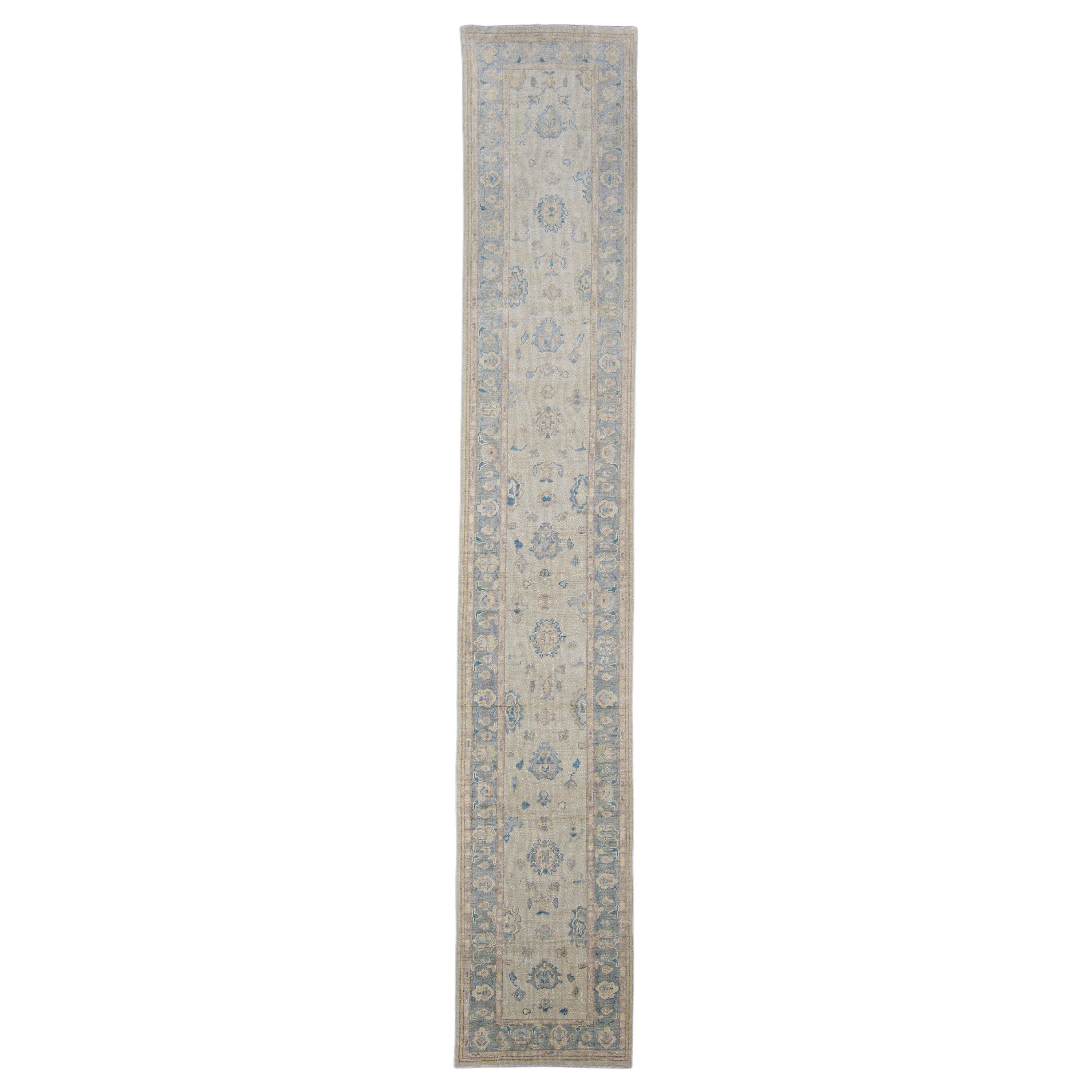 Tappeto Oushak turco Runner 2'11" x 17'1" #2334