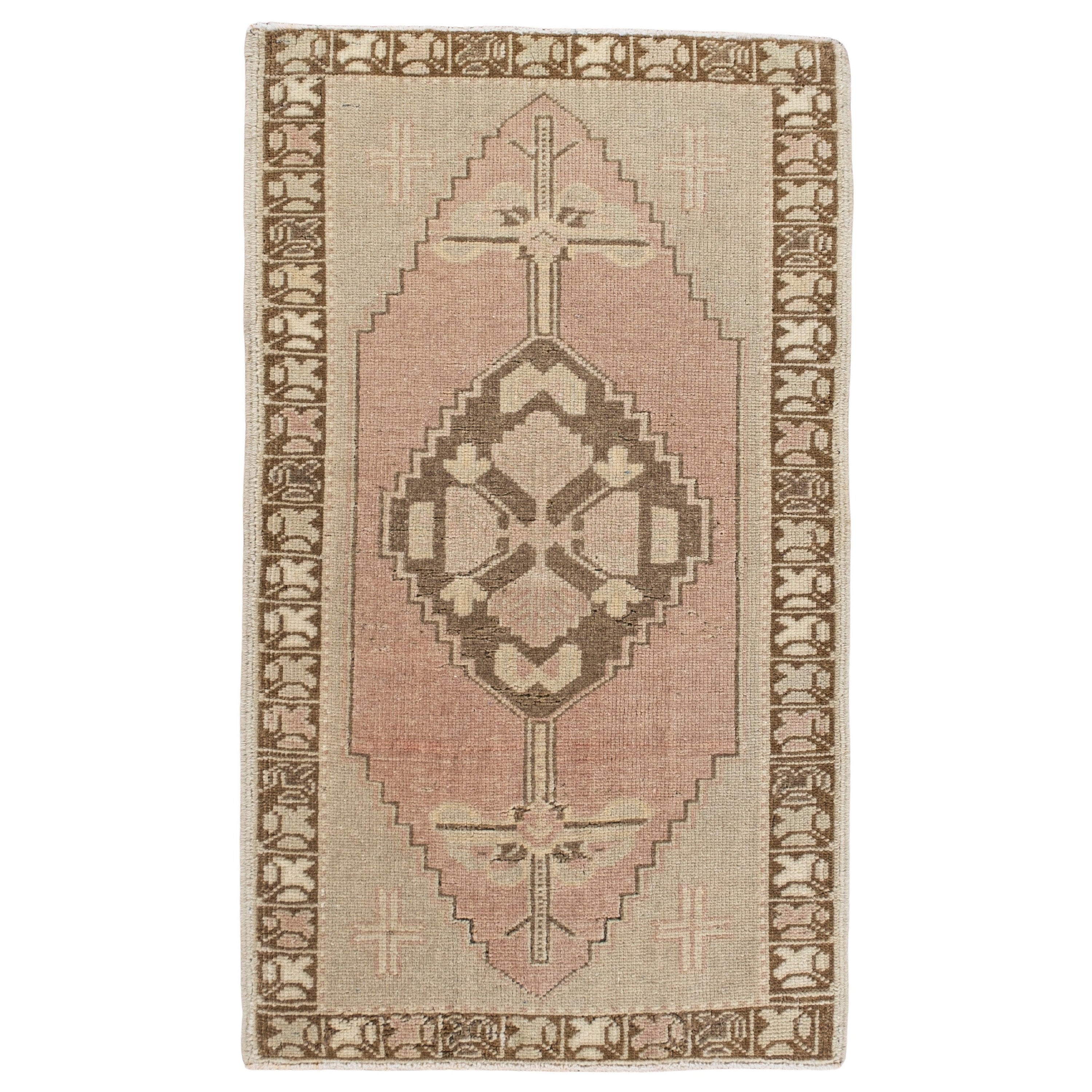 Oriental Hand Knotted Vintage Turkish Mini Rug 1'8" x 2'10" #10493