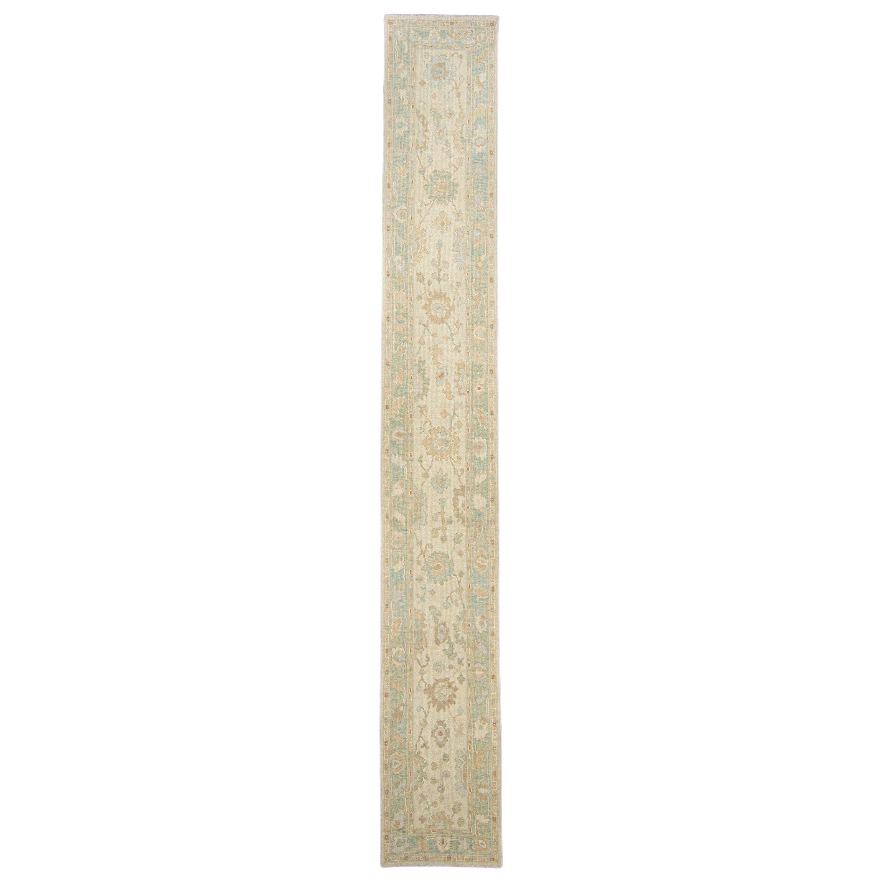 Turkish Oushak Rug Runner 2'5" x 17'7" #1518