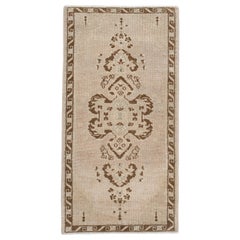 Oriental Hand Knots Rugs Vintage Turkish Mini Rug 1'7" x 3'1" #10440