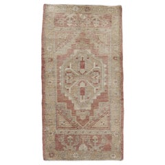 Oriental Hand Knots Rugs Vintage Turkish Mini Rug 1'7" x 3' #10064