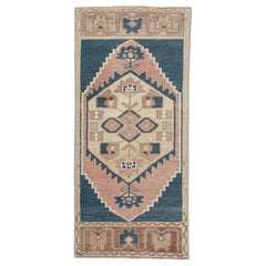 Oriental Hand Knotted Vintage Turkish Mini Rug 1'5" x 3'1" #10186