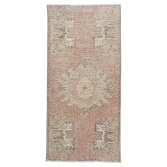 Oriental Hand Knotted Vintage Turkish Mini Rug 1'5" x 3' #10156