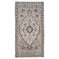 Mini Alfombra Turca Vintage Oriental Anudada a Mano 1'9" x 3'5" #10154