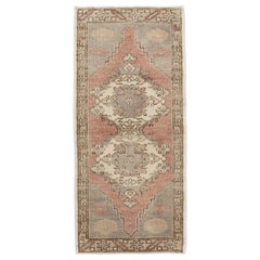 Mini Alfombra Turca Vintage Oriental Anudada a Mano 1'7" x 3'5" #10350