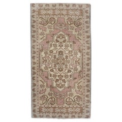 Oriental Hand Knots Rugs Vintage Turkish Mini Rug 1'11" x 3'8" #10060