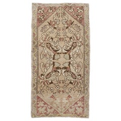 Oriental Hand Knots Rugs Vintage Turkish Mini Rug 1'8" x 3'1" #10288