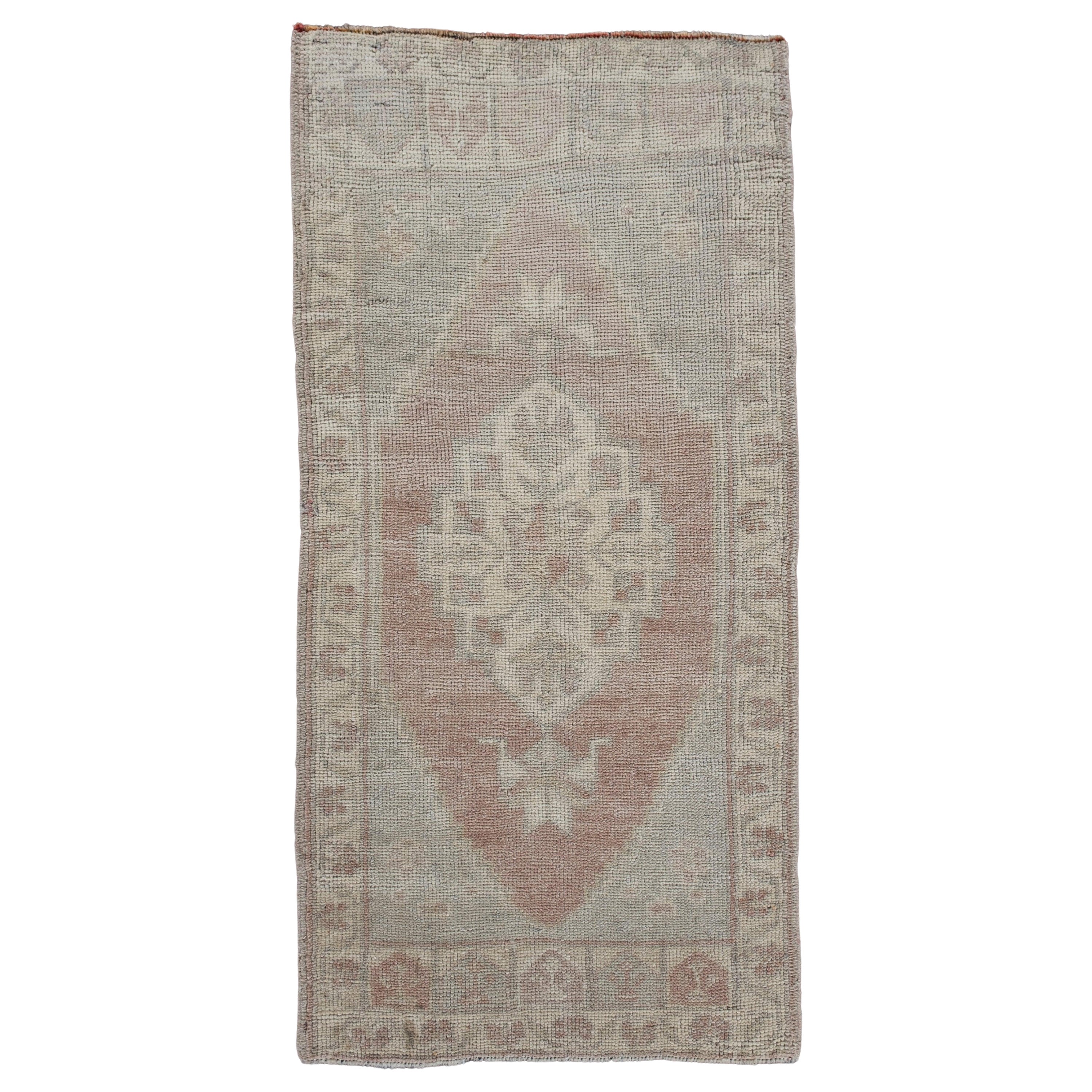 Oriental Hand Knots Rugs Vintage Turkish Mini Rug 1'8" x 3'4" #10245
