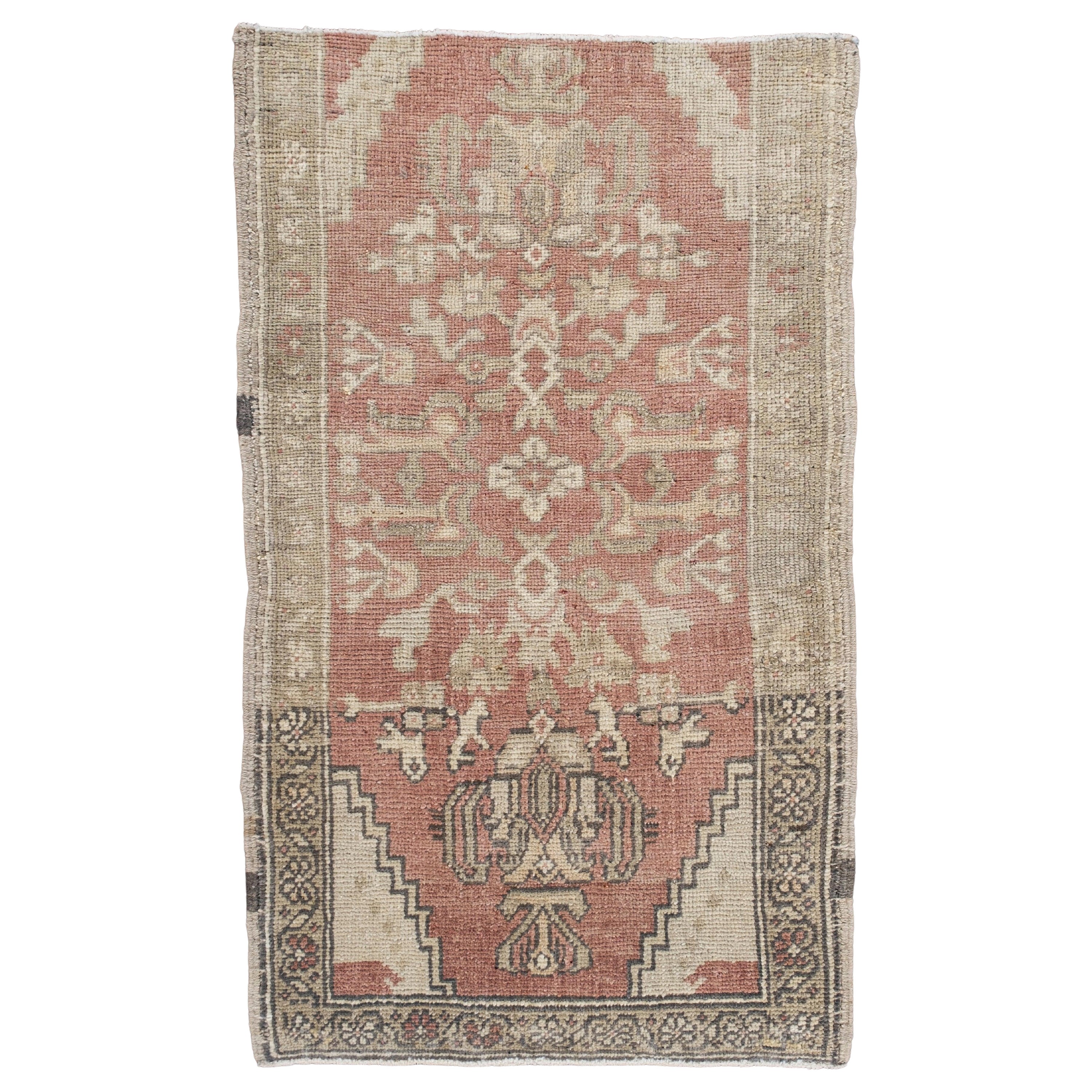 Oriental Hand Knotted Vintage Turkish Mini Rug 1'9" x 2'11" #10001