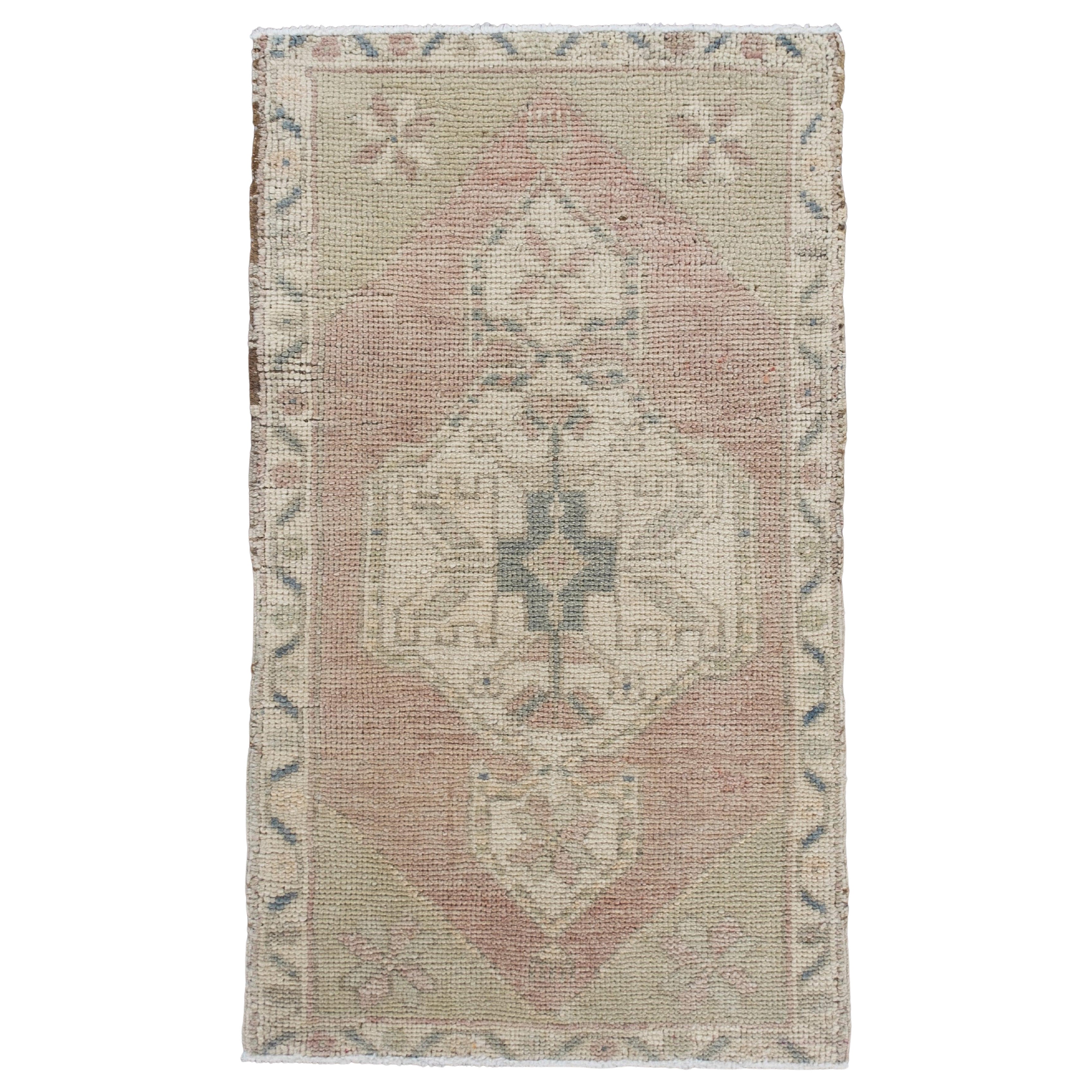 Oriental Hand Knotted Vintage Turkish Mini Rug 1'8" x 2'10" #10685 For Sale