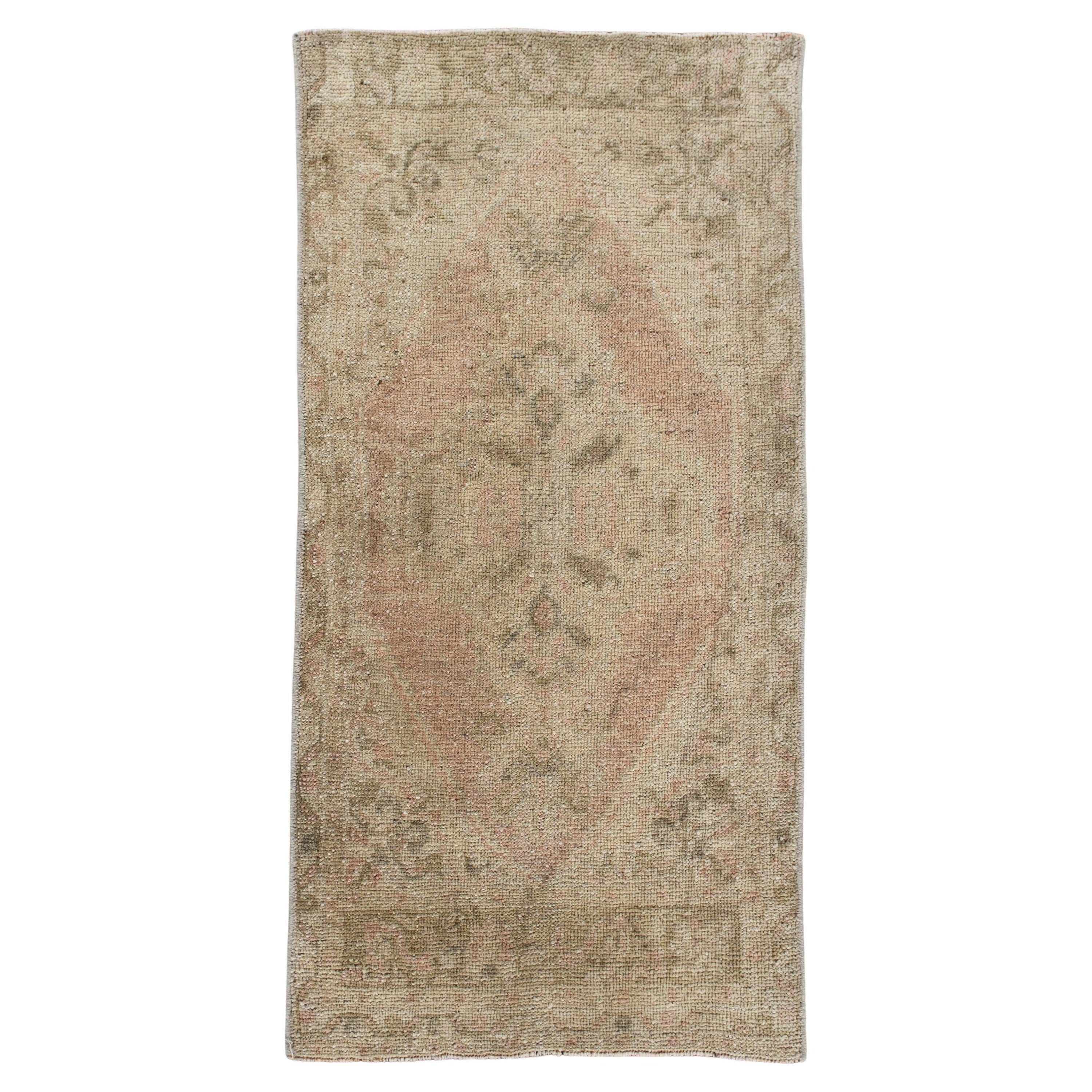Mini Alfombra Turca Vintage Oriental Anudada a Mano 1'8" x 3'5" #10118 en venta