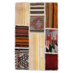 Mini Alfombra Turca Vintage Oriental Anudada a Mano 2' x 3'3" #H-165