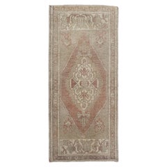 Oriental Hand Knotted Vintage Turkish Mini Rug 1'9" x 4' #10682