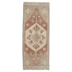 Mini Alfombra Turca Vintage Oriental Anudada a Mano 1'3" x 3'2" #10521