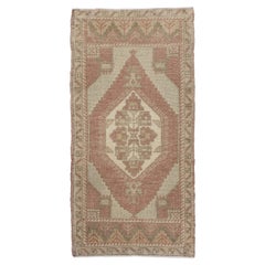 Oriental Hand Knots Rugs Vintage Turkish Mini Rug 1'8" x 3'4" #10671