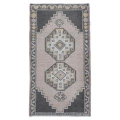 Oriental Hand Knotted Vintage Turkish Mini Rug 1'11" x 3'7" #10455