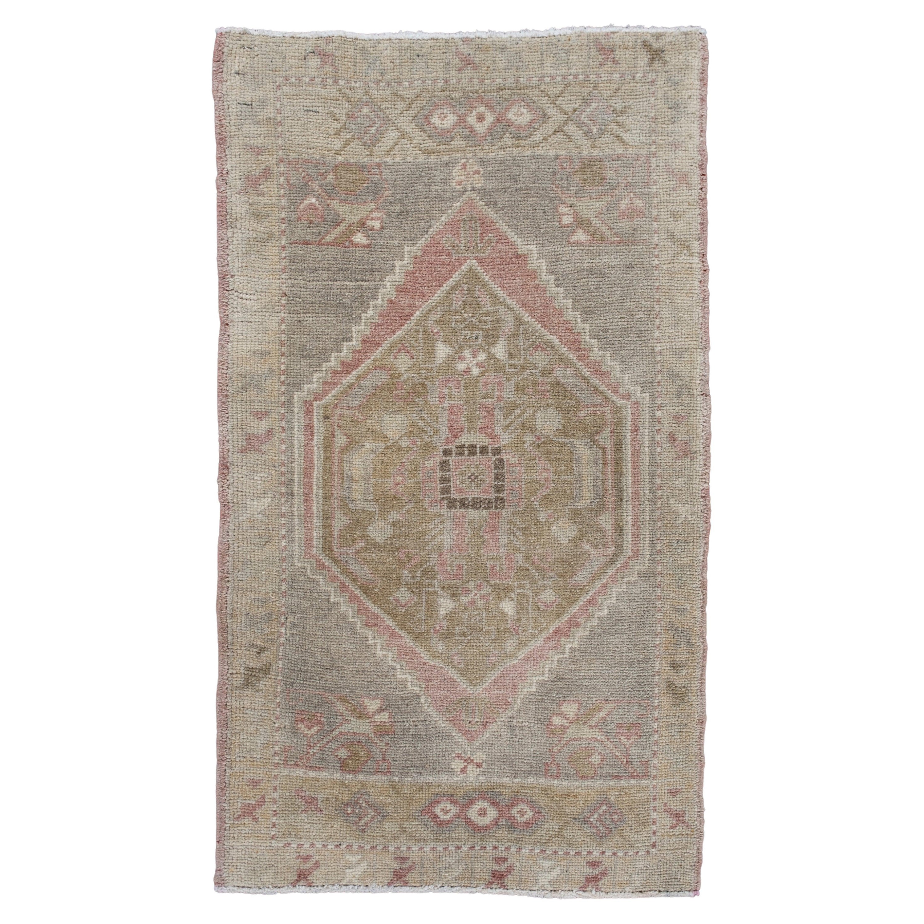 Oriental Hand Knotted Vintage Turkish Mini Rug 1'7" x 2'9" #10409