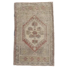 Oriental Hand Knots Rugs Vintage Turkish Mini Rug 1'10" x 2'10" #10377