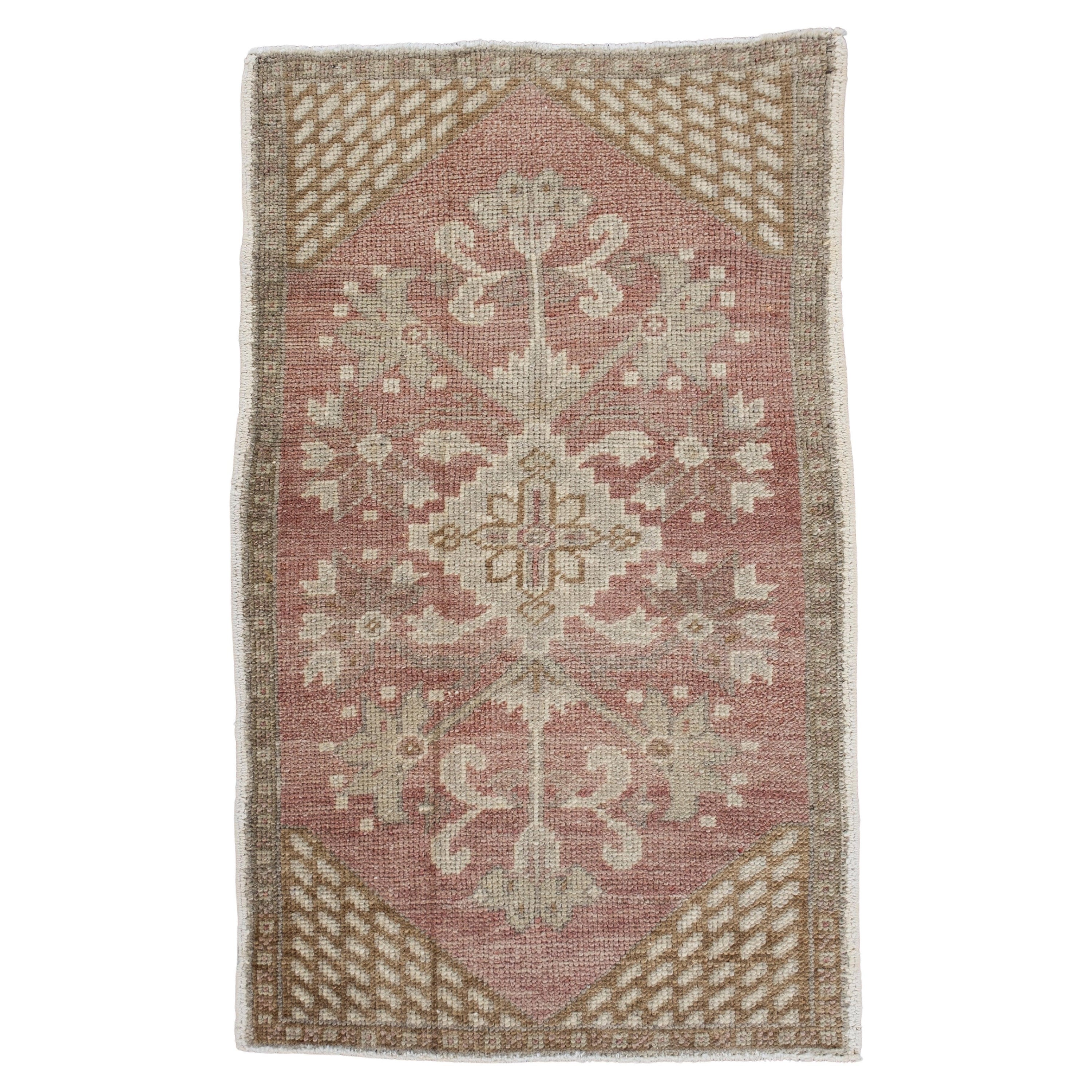 Oriental Hand Knots Rugs Vintage Turkish Mini Rug 1'8" x 2'9" #10717 in vendita