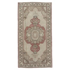 Oriental Hand Knots Rugs Vintage Turkish Mini Rug 1'11" x 3'7" #10715