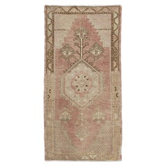 Mini Alfombra Turca Vintage Oriental Anudada a Mano 1'7" x 3'3" #10378