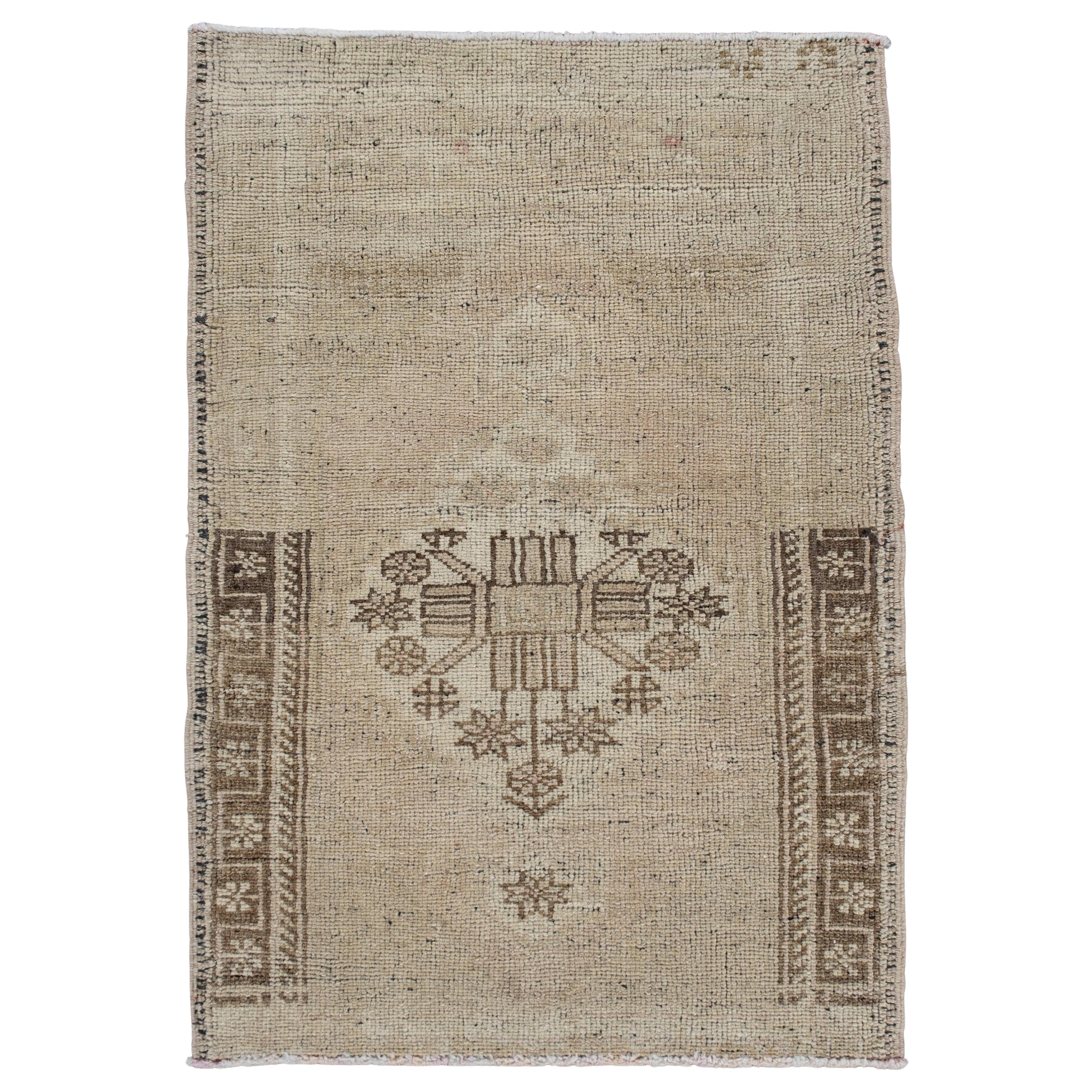 Oriental Hand Knotted Vintage Turkish Mini Rug 1'9" x 2'6" #10704 For Sale