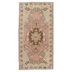 Oriental Hand Knots Rugs Vintage Turkish Mini Rug 1'7" x 3' #10078