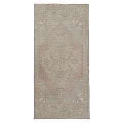 Mini Alfombra Turca Vintage Oriental Anudada a Mano 1'7" x 3'3" #10507