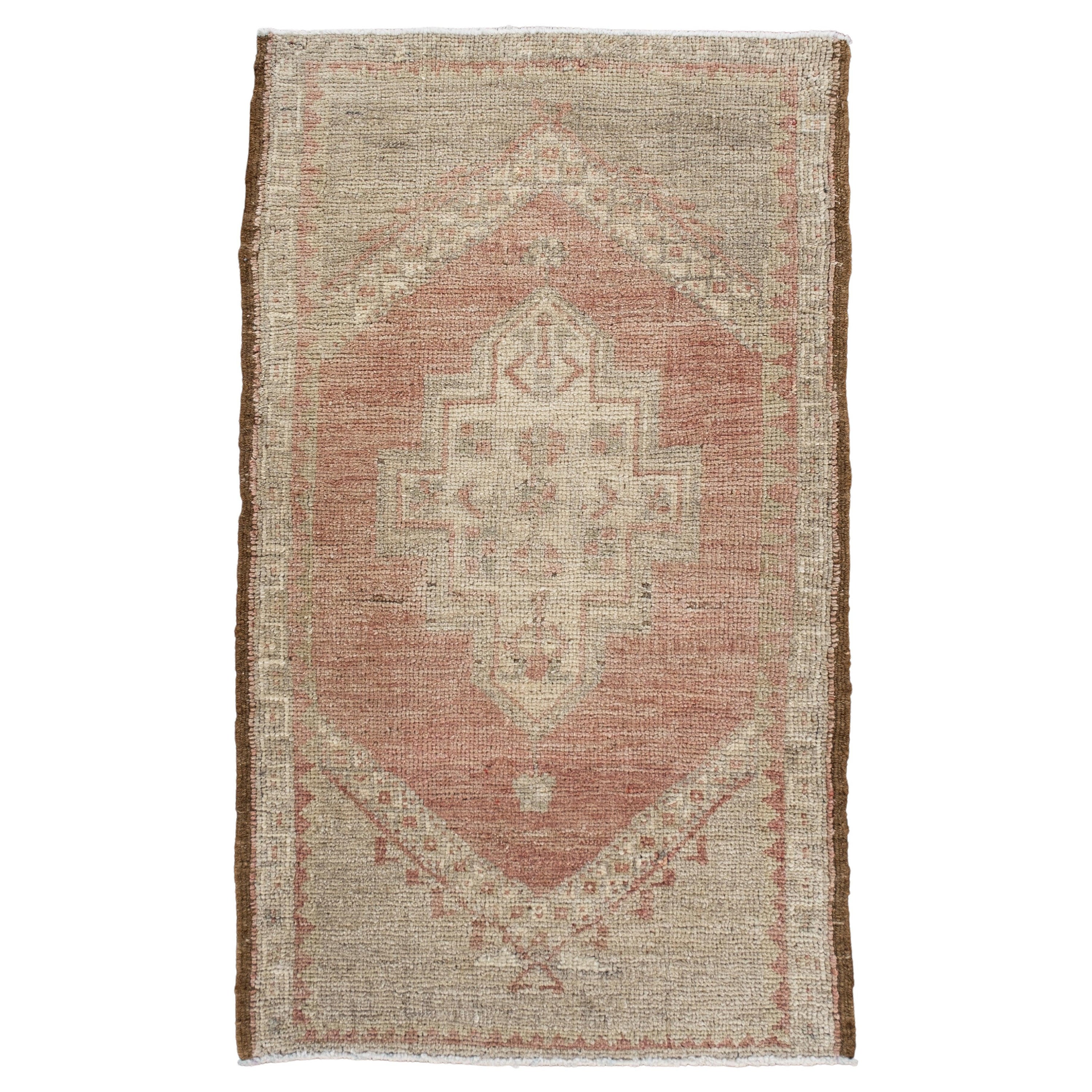 Oriental Hand Knots Rugs Vintage Turkish Mini Rug 1'8" x 2'9" #10367