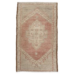 Oriental Hand Knots Rugs Vintage Turkish Mini Rug 1'8" x 2'9" #10367