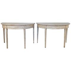 Gustavian Styled Demilune Tables