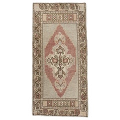 Mini Alfombra Turca Vintage Oriental Anudada a Mano 1'8" x 3'5" #10599