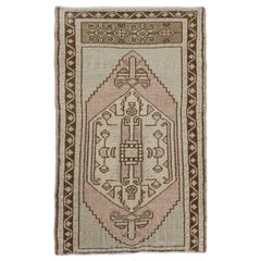 Mini Alfombra Turca Vintage Oriental Anudada a Mano 1'9" x 2'10" #10572