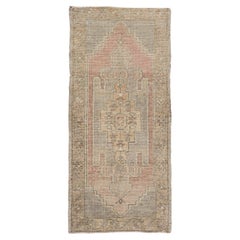 Mini Alfombra Turca Vintage Oriental Anudada a Mano 1'5" x 3'2" #10157