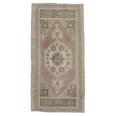 Oriental Hand Knots Rugs Vintage Turkish Mini Rug 1'9" x 3'7" #10061