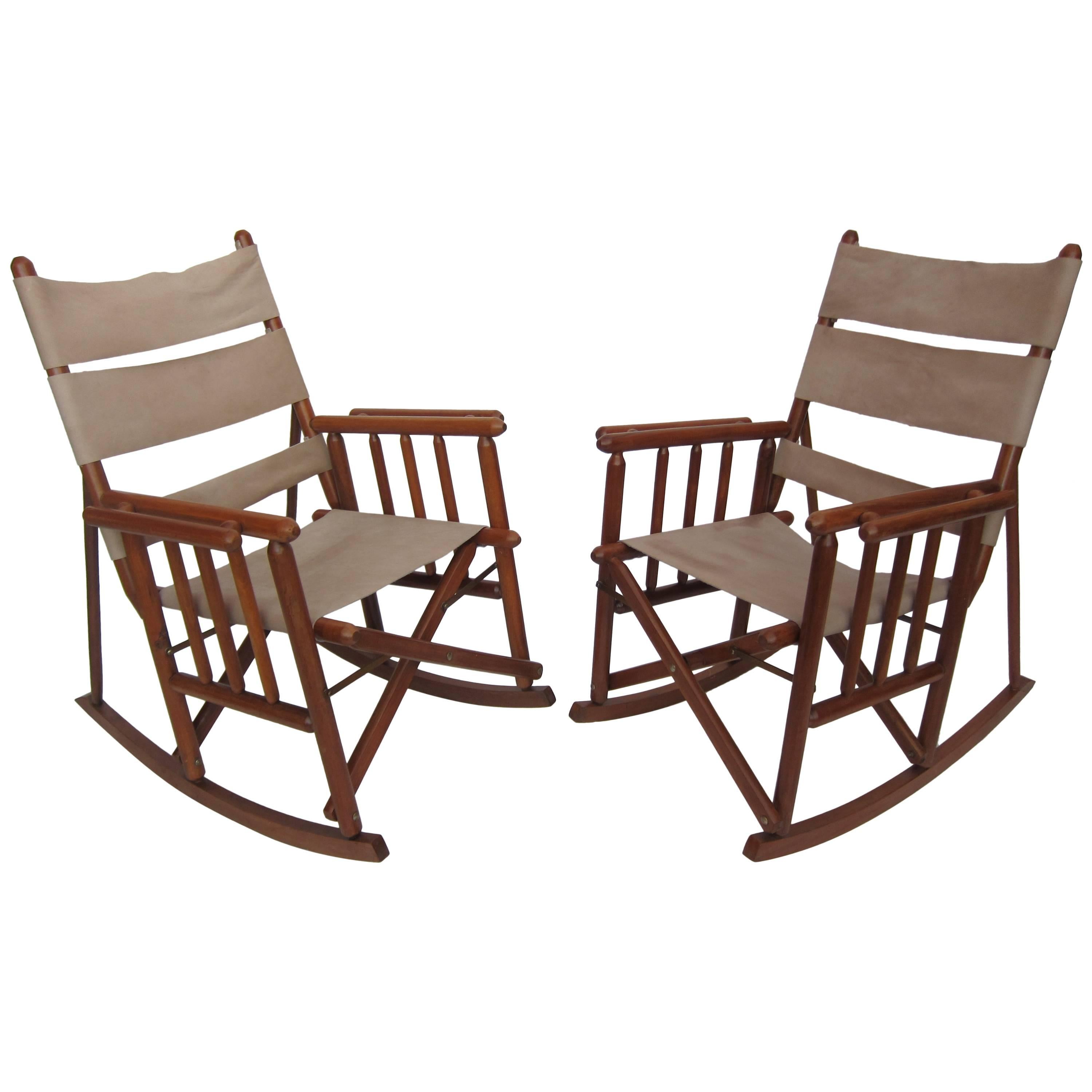 Pair Costa Rican Folding Rockers For Sale