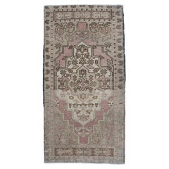 Oriental Hand Knots Rugs Vintage Turkish Mini Rug 1'11" x 3'8" #1006