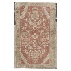 Oriental Hand Knots Rugs Vintage Turkish Mini Rug 1'9" x 2'8" #9088