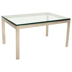 Stainless Steel and Glass Coffee Table