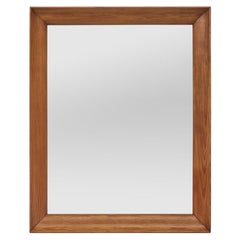 Rare French Antique Fir Wood Concave Form Mirror Frame, circa 1950