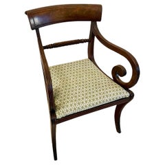Silla de escritorio antigua de caoba de la Regencia del siglo XIX